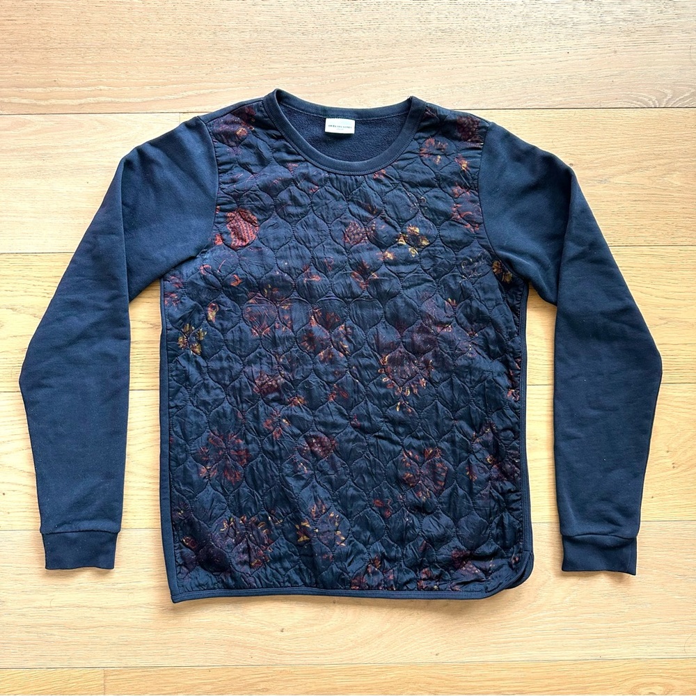 Dries Van Noten Quilted Floral Front Pullover, Small